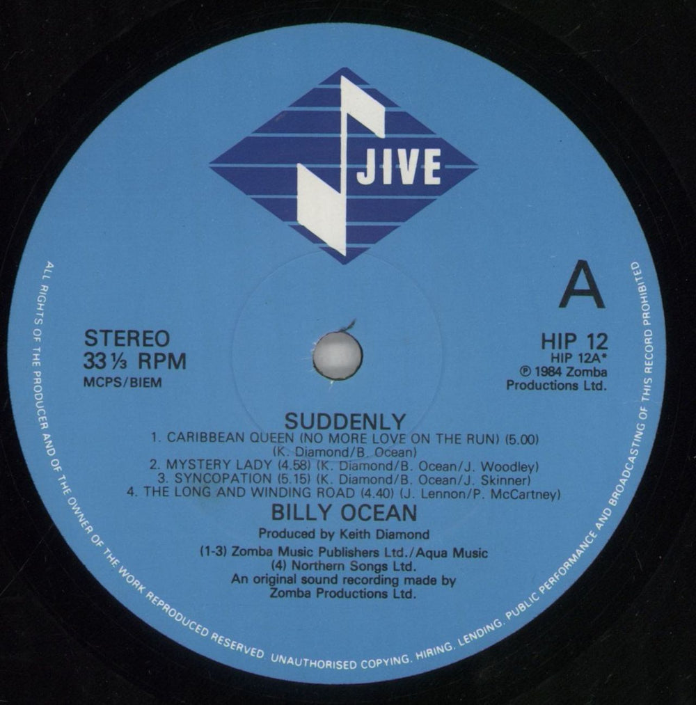 Billy Ocean Suddenly - 1st - Hype Sticker UK vinyl LP album (LP record) BCNLPSU860133