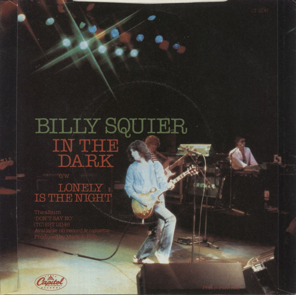 Billy Squier In The Dark UK 7" vinyl single (7 inch record / 45) BSQ07IN833611