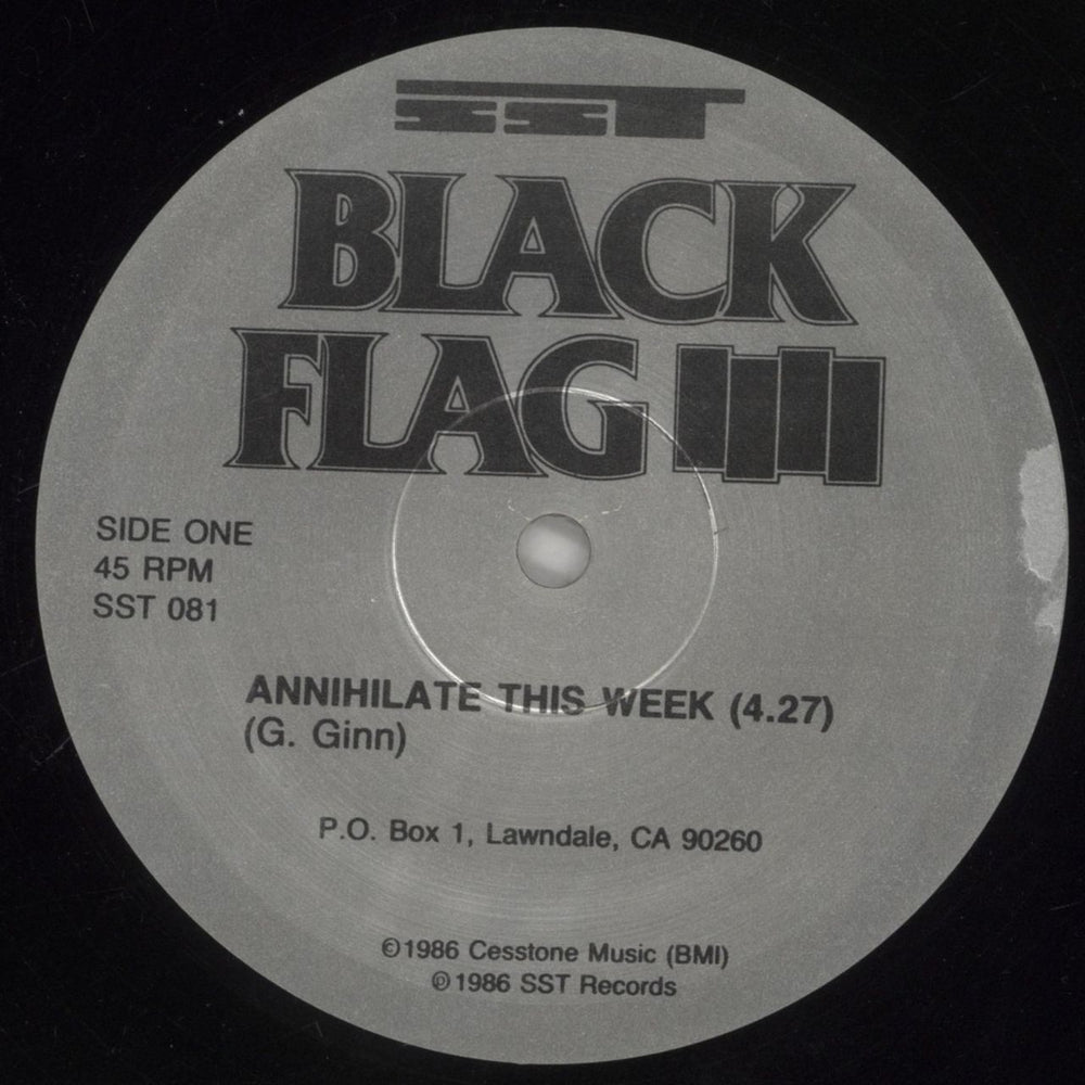 Black Flag Annihilate This Week US 12" vinyl single (12 inch record / Maxi-single) BD712AN554499