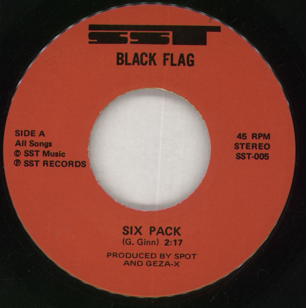 Black Flag Six Pack - 1st - Autographed UK 7" vinyl single (7 inch record / 45) BD707SI857920