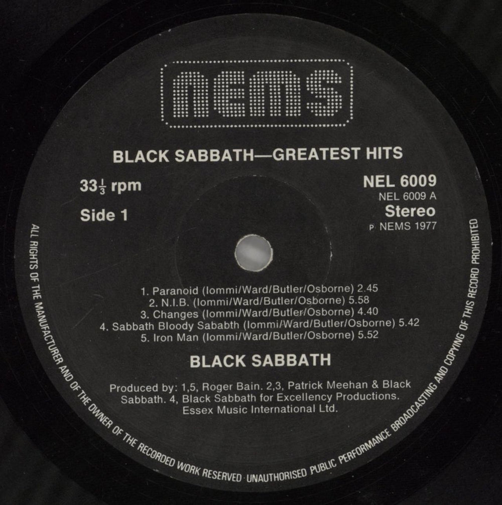 Black Sabbath Greatest Hits - Smooth Sleeve - VG UK vinyl LP album (LP record) BLKLPGR861245