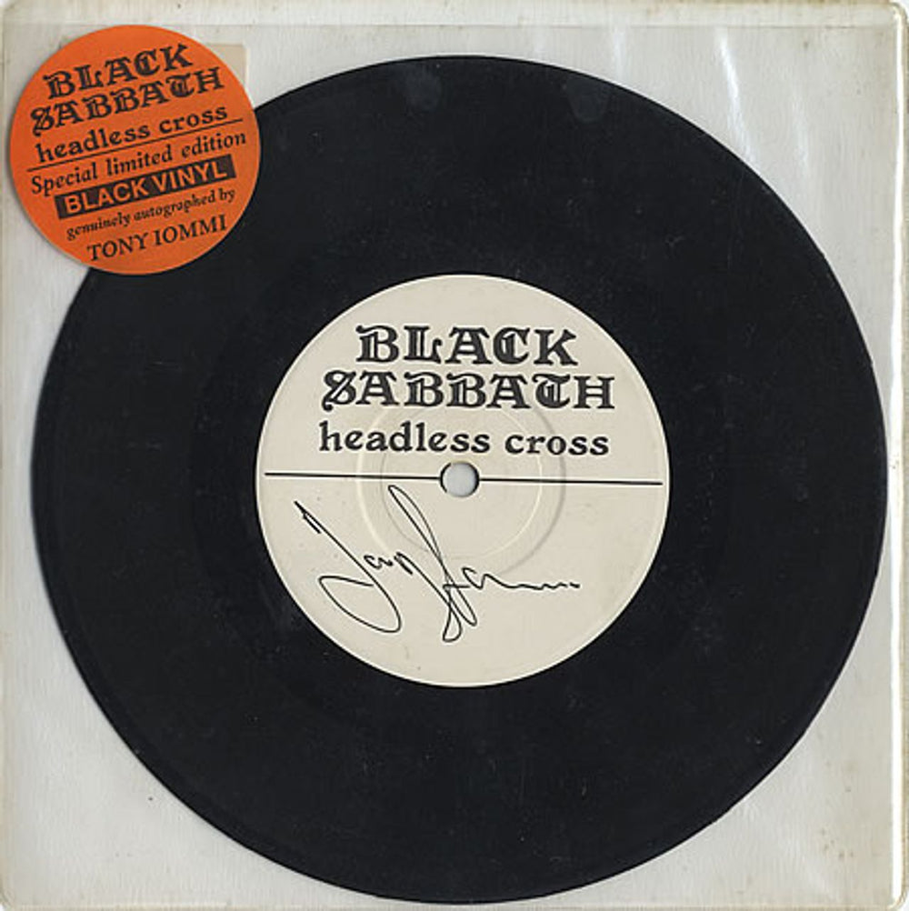Black Sabbath Headless Cross - Autographed Label UK 7" vinyl single (7 inch record / 45) EIRSCB107