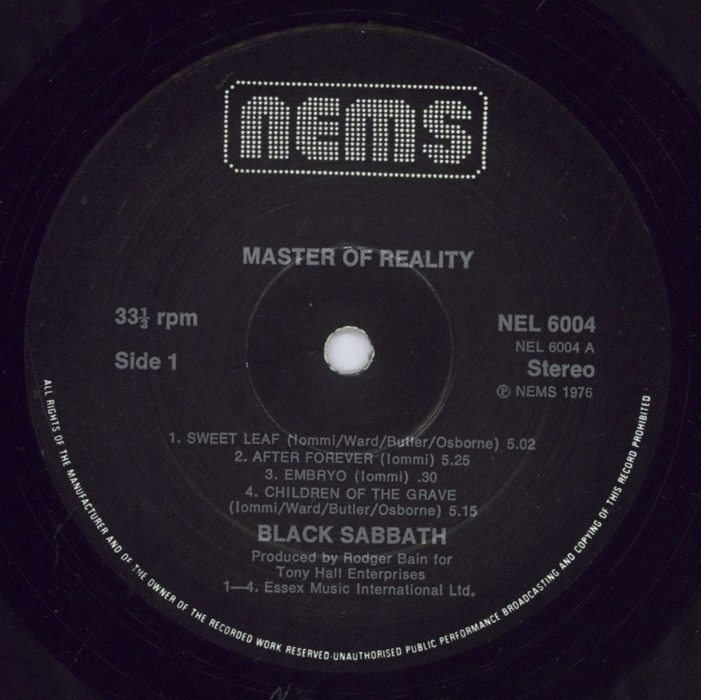 Black Sabbath Master Of Reality - Laminated Sleeve Printed in England UK vinyl LP album (LP record) BLKLPMA831299