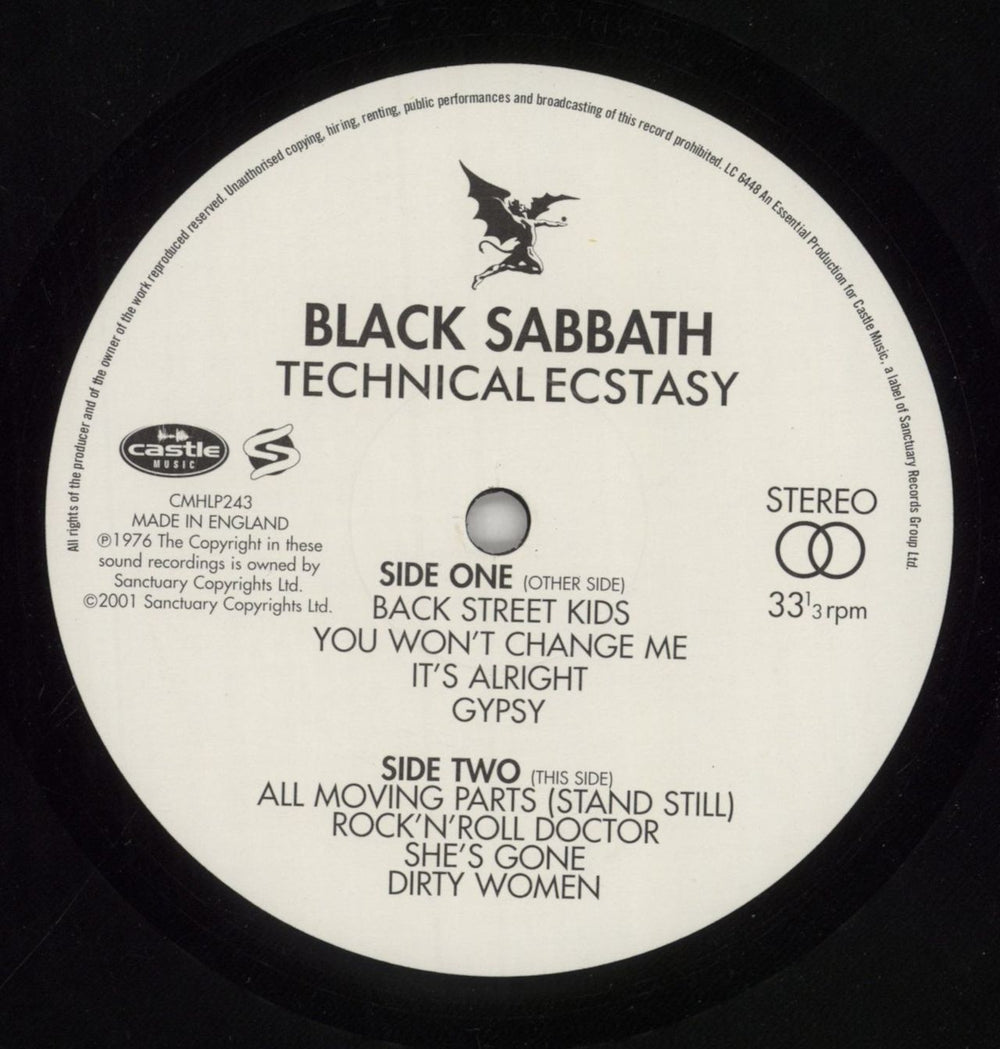 Black Sabbath Technical Ecstasy - 180gm UK vinyl LP album (LP record) BLKLPTE849841