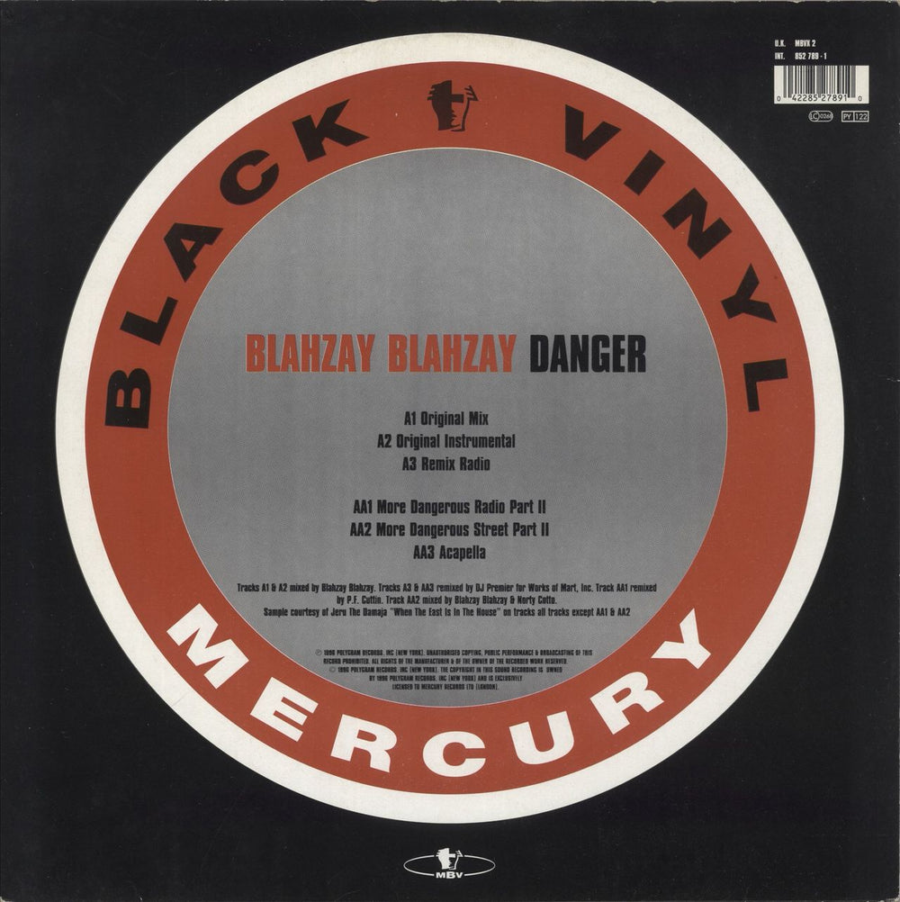 Blahzay Blahzay Danger UK 12" vinyl single (12 inch record / Maxi-single) 042285278910
