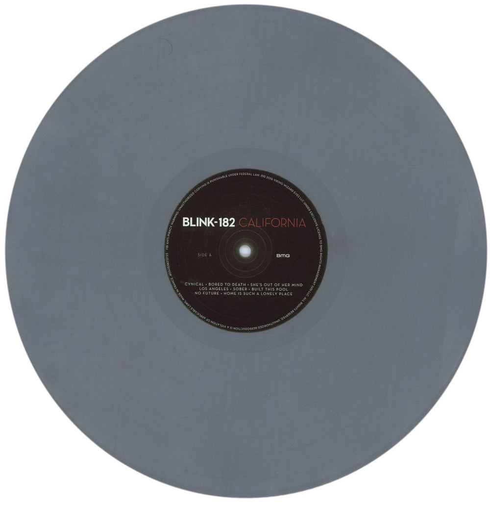Blink 182 California - Silver Vinyl UK vinyl LP album (LP record) B18LPCA873354