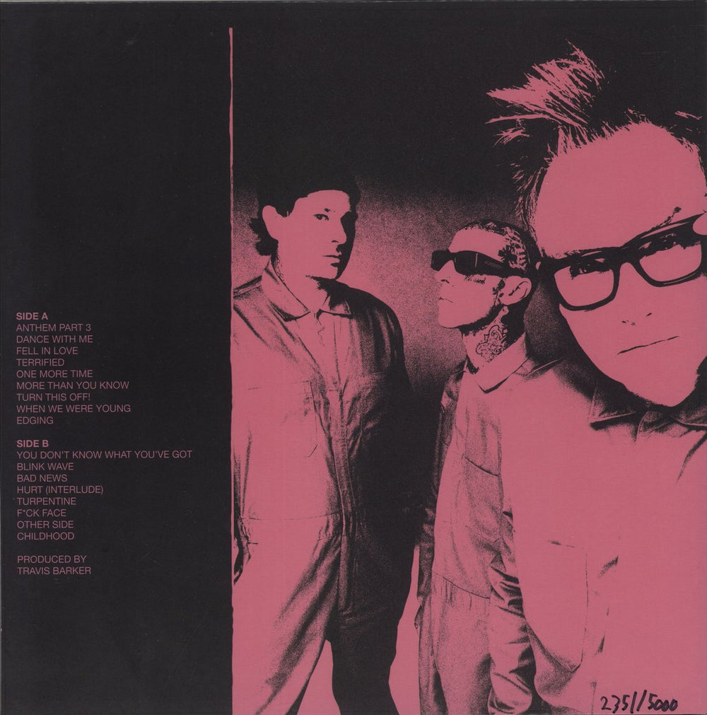 Blink 182 One More Time - Pink / Black Split Vinyl  - Lenticular Sleeve UK vinyl LP album (LP record) 196588303012