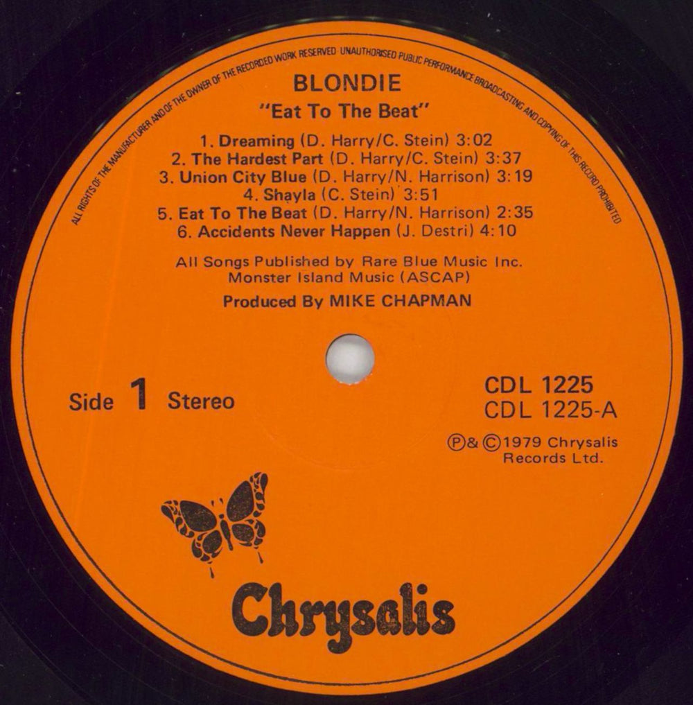 Blondie Eat To The Beat Hong Kong vinyl LP album (LP record) BLOLPEA851263