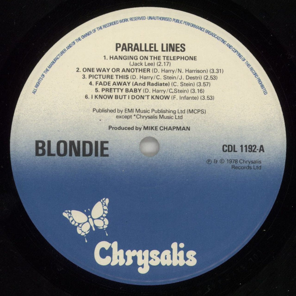 Blondie Parallel Lines UK vinyl LP album (LP record) BLOLPPA662075