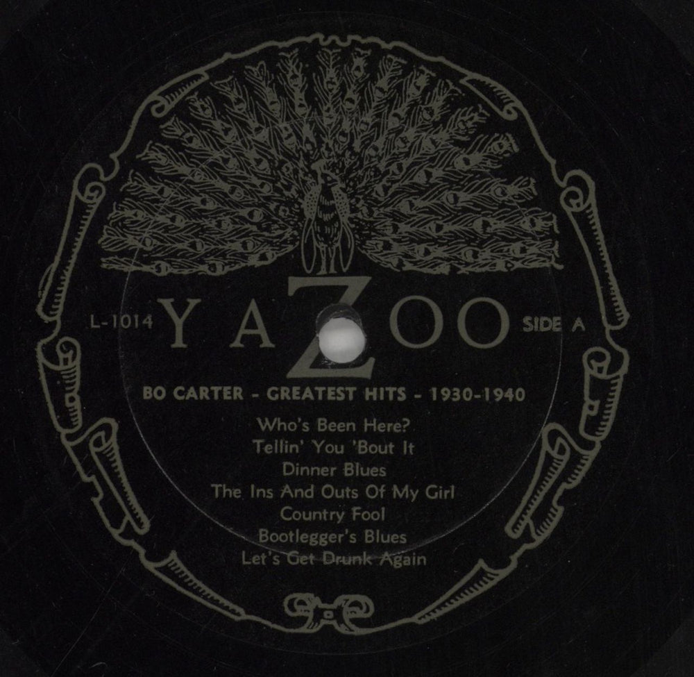 Bo Carter Greatest Hits 1930-1940 US vinyl LP album (LP record) 84RLPGR862007