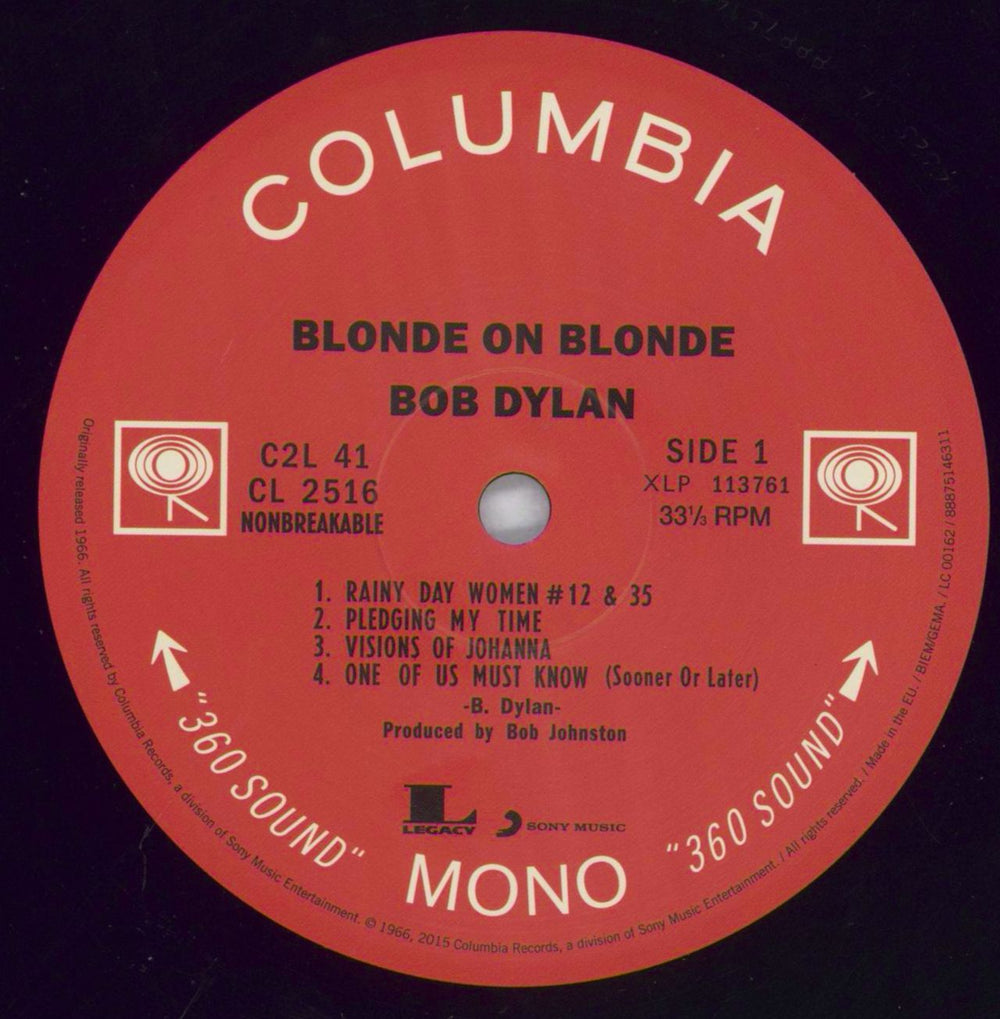 Bob Dylan Blonde On Blonde - 180gm UK 2-LP vinyl record set (Double LP Album) DYL2LBL827566