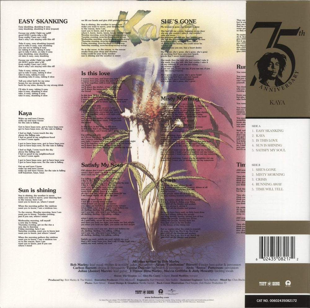 Bob Marley & The Wailers Kaya UK 2-LP vinyl record set (Double LP Album) 602567644125