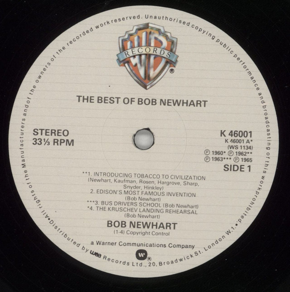 Bob Newhart The Best Of UK vinyl LP album (LP record) NHTLPTH599098