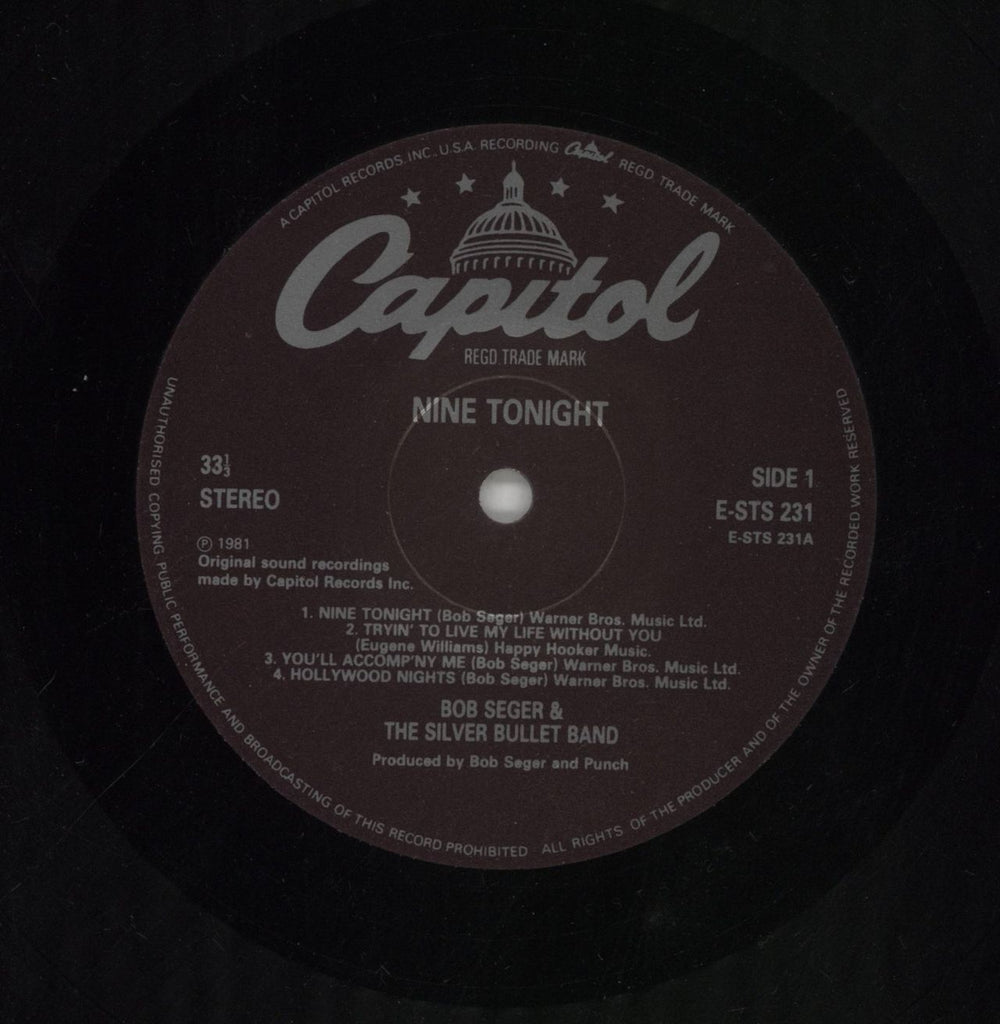 Bob Seger Nine Tonight UK 2-LP vinyl record set (Double LP Album) SEG2LNI341528