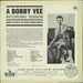 Bobby Vee A Bobby Vee Recording Session - EX UK vinyl LP album (LP record)