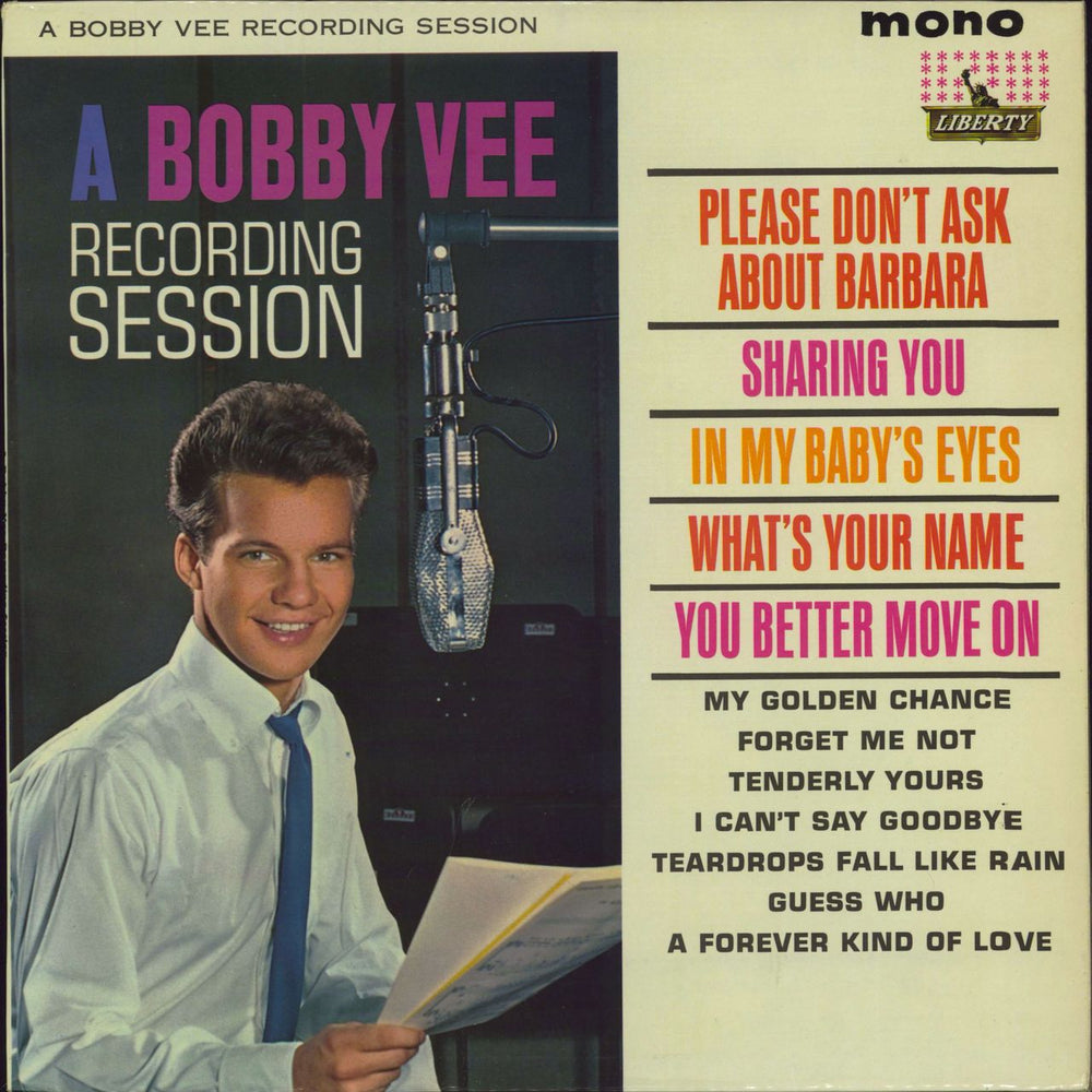 Bobby Vee A Bobby Vee Recording Session - EX UK vinyl LP album (LP record) LBY1084