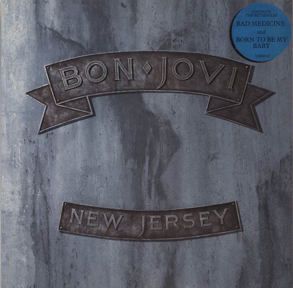 Bon Jovi New Jersey - Stickered sleeve UK vinyl LP album (LP record) VERH62