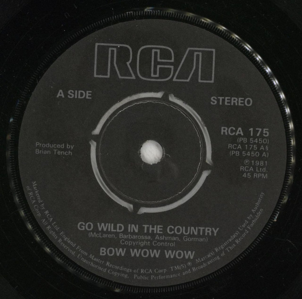 Bow Wow Wow Go Wild In The Country - P/s UK 7" vinyl single (7 inch record / 45) BWW07GO103020