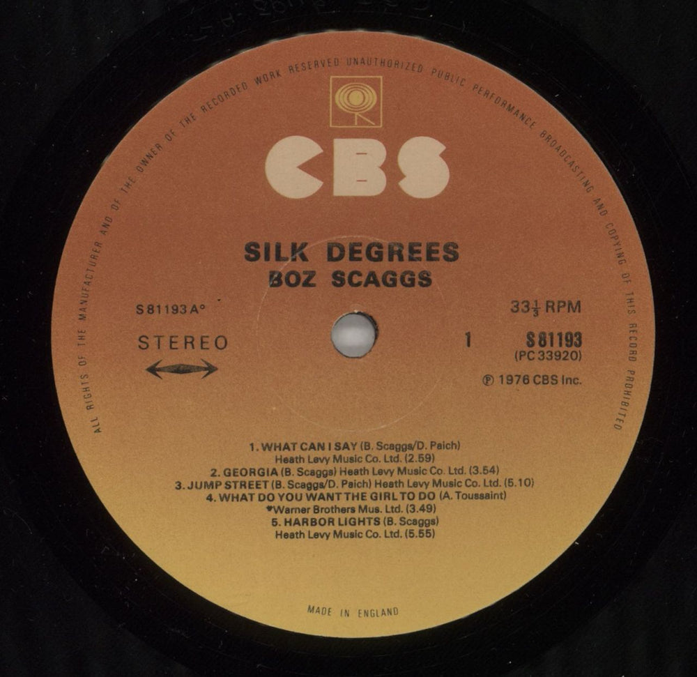 Boz Scaggs Silk Degrees - Shrink UK vinyl LP album (LP record) BOZLPSI864051