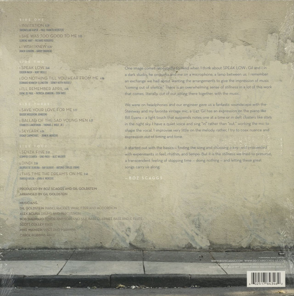 Boz Scaggs Speak Low US 2-LP vinyl record set (Double LP Album) 602517843462