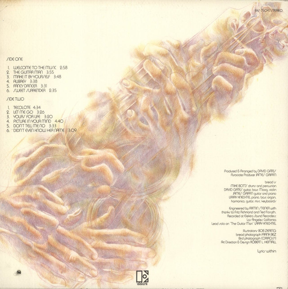 Bread Guitar Man + lyric inner US vinyl LP album (LP record)