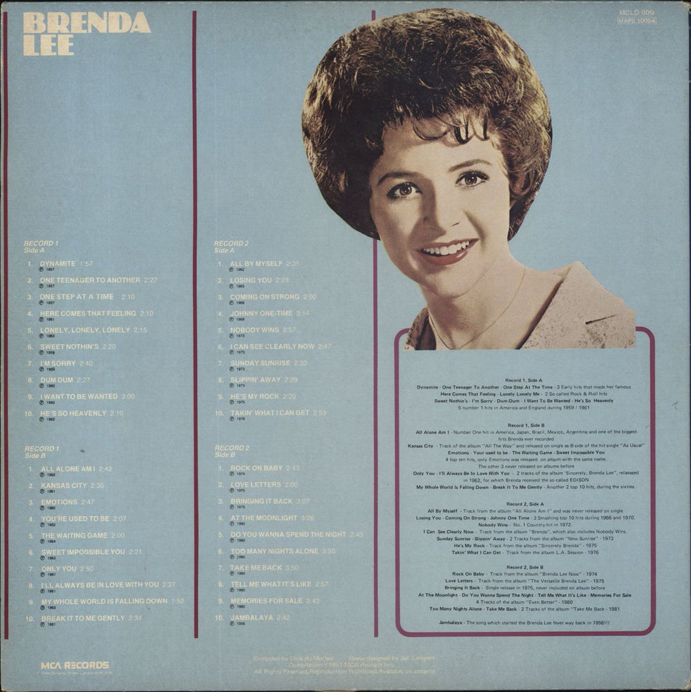 Brenda Lee 25th Anniversary UK 2-LP vinyl record set (Double LP Album)