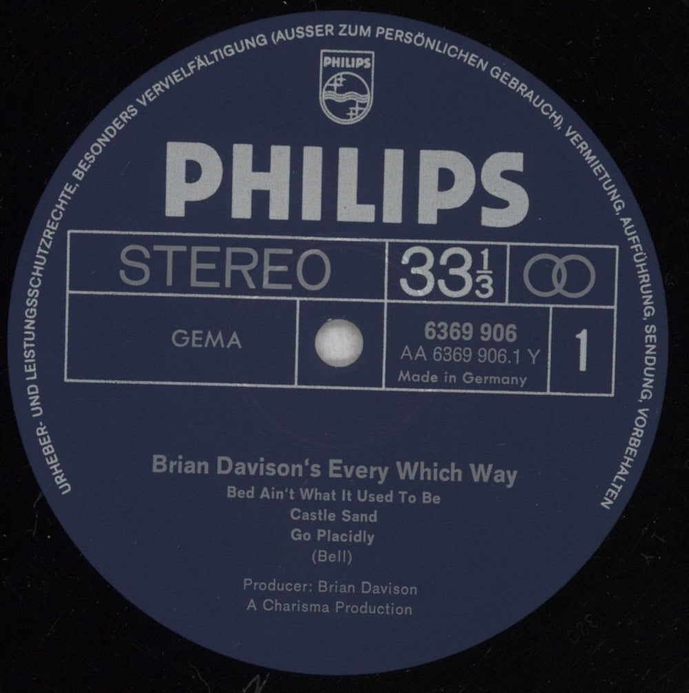 Brian Davison Brian Davison's Every Which Way German vinyl LP album (LP record) VNSLPBR840727