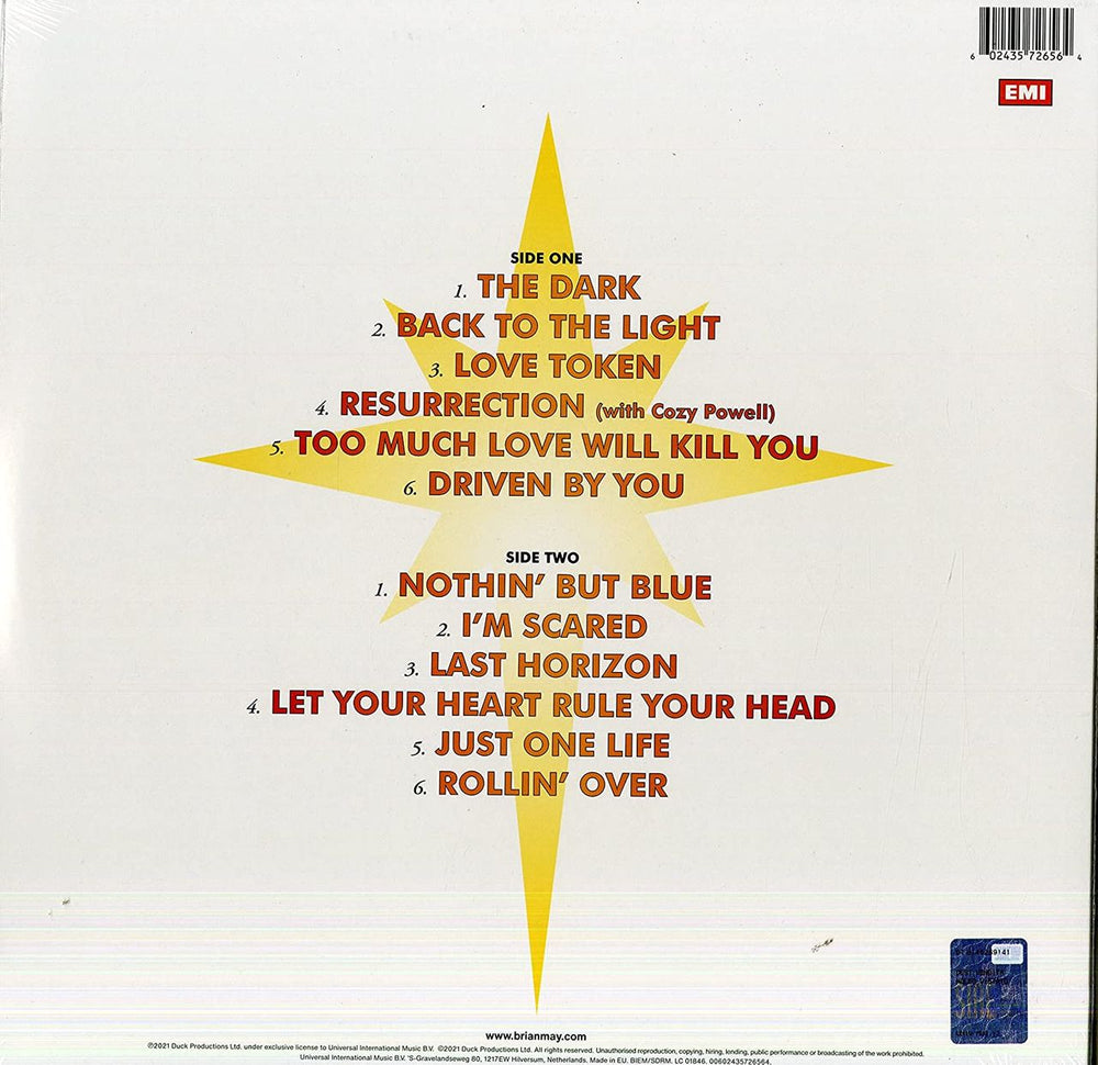 Brian May Back To The Light - 180 Gram Black Vinyl - Sealed UK vinyl LP album (LP record) MAYLPBA773181