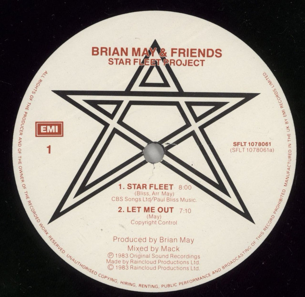 Brian May Starfleet Project UK vinyl LP album (LP record) MAYLPST25182