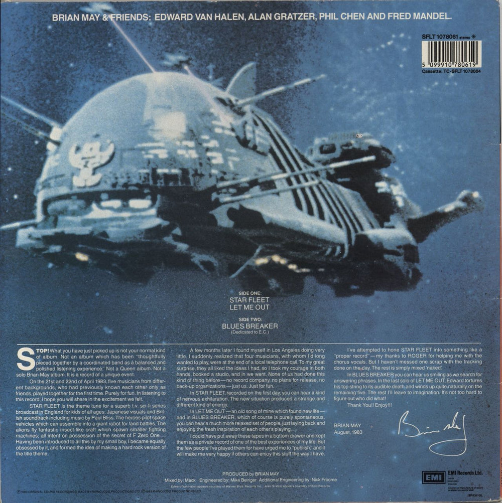 Brian May Starfleet Project - VG UK vinyl LP album (LP record) 5099910780619