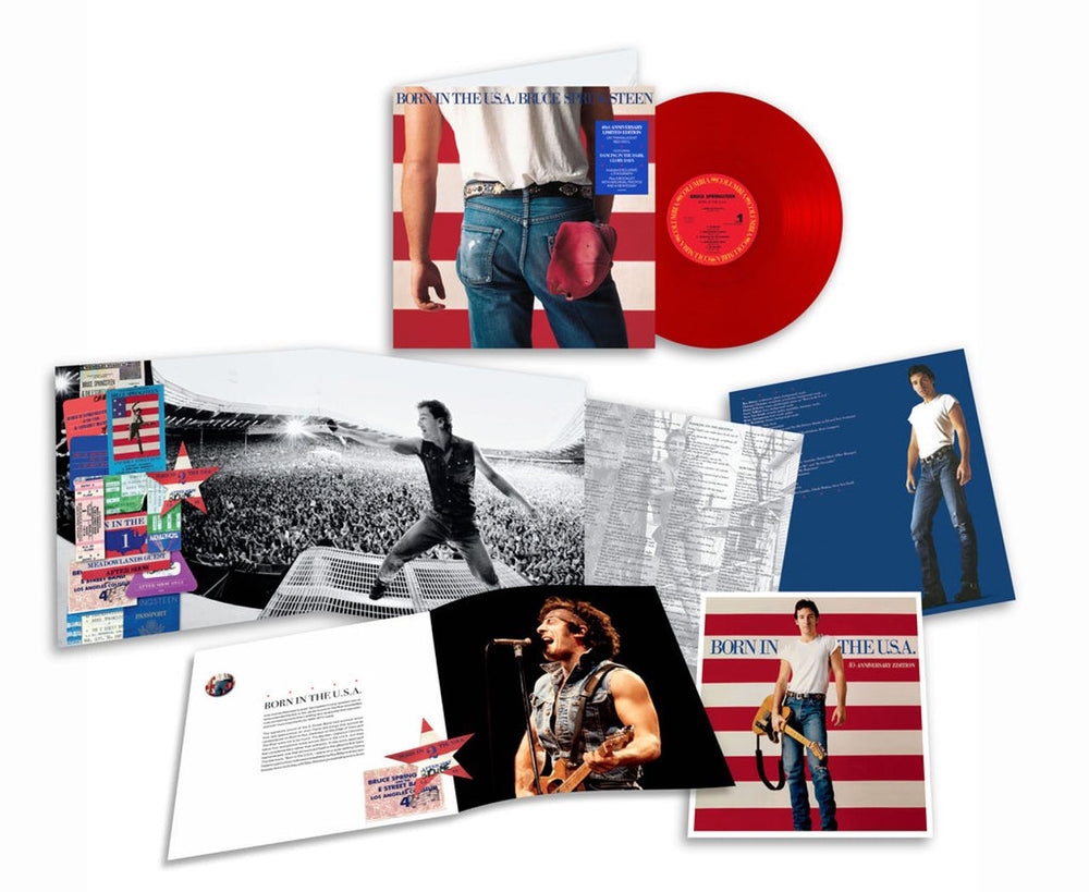 Bruce Springsteen Born In The U.S.A. - 40th Anniversary Red Vinyl + Lithograph - Sealed UK vinyl LP album (LP record) 196588751615
