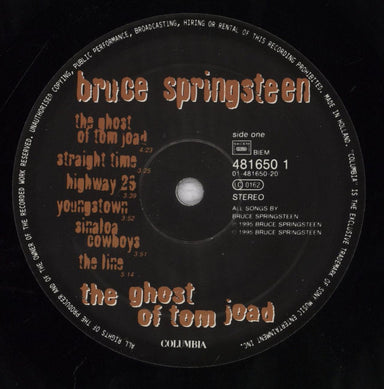 Bruce Springsteen The Ghost Of Tom Joad - VG Sleeve Dutch vinyl LP album (LP record) SPRLPTH836427
