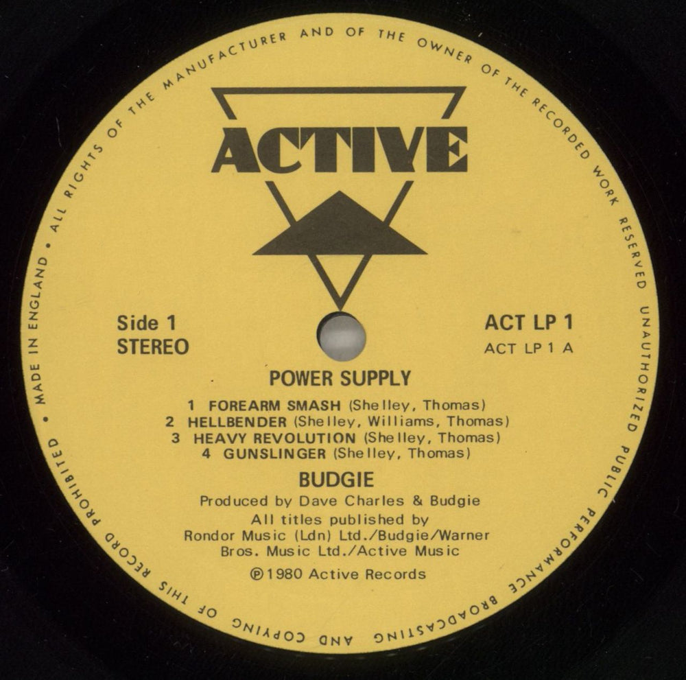 Budgie Power Supply UK vinyl LP album (LP record) BUDLPPO337560