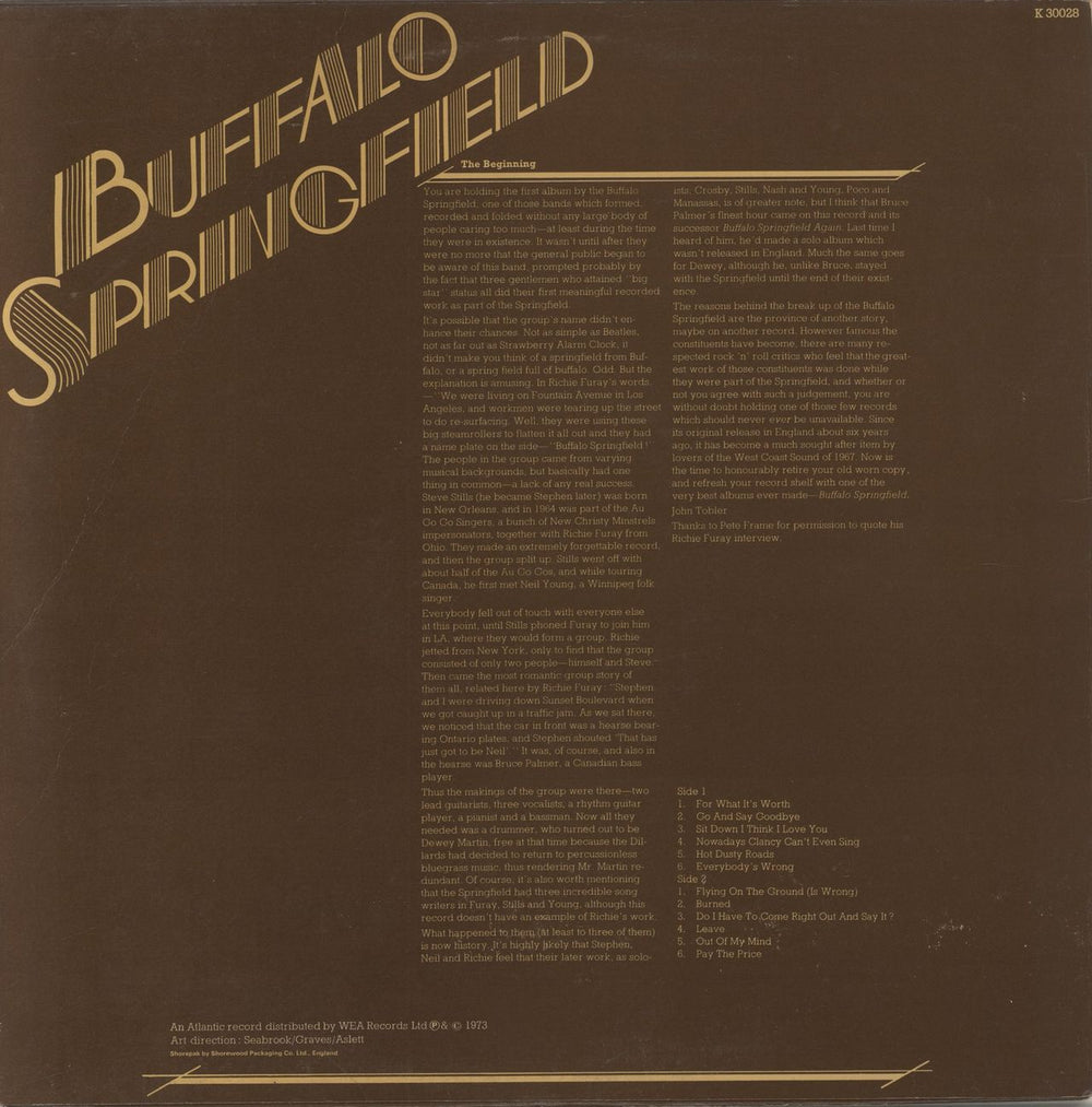 Buffalo Springfield The Beginning UK vinyl LP album (LP record)