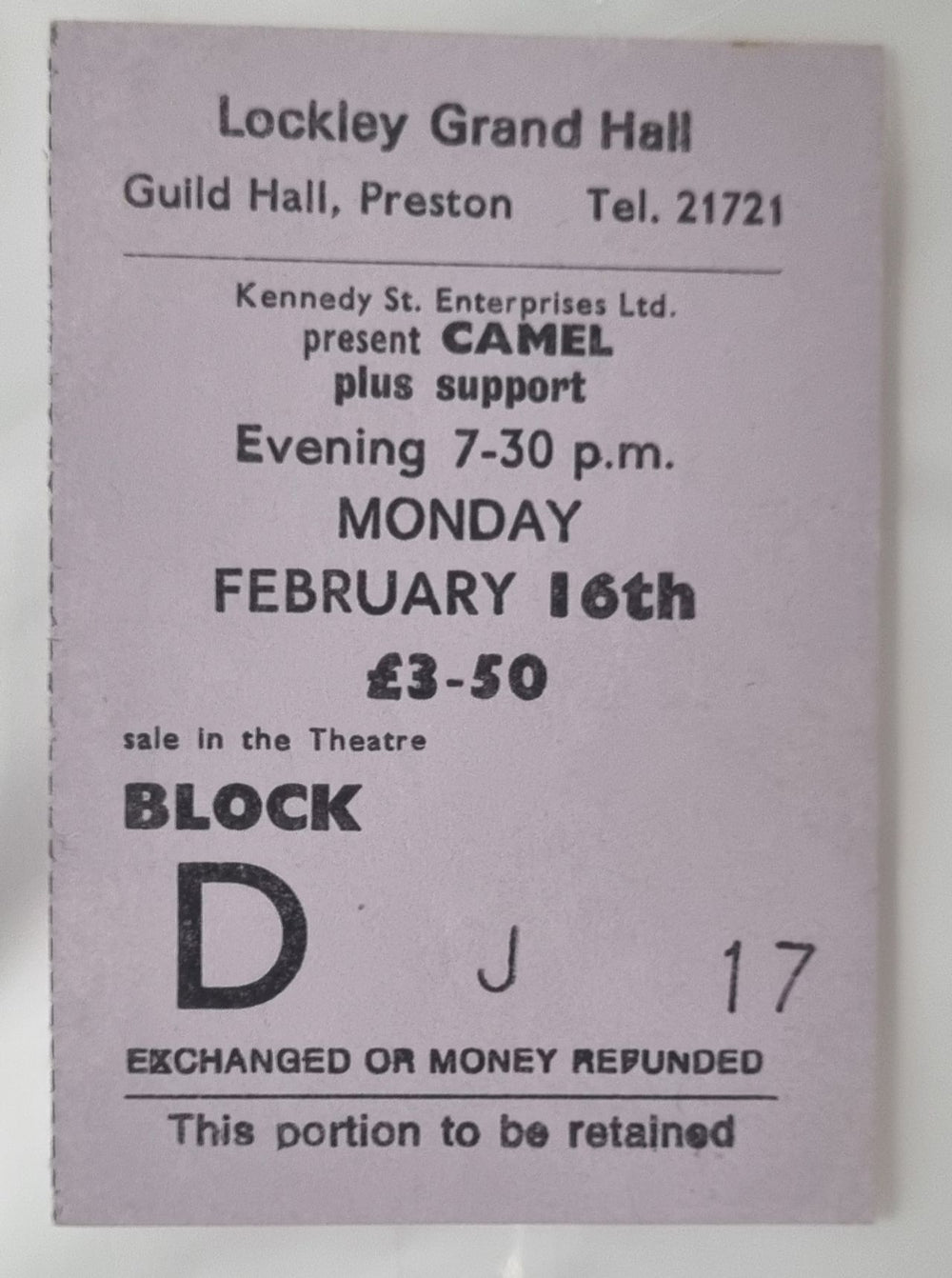Camel Nude Tour + Ticket Stub UK tour programme C-LTRNU726701
