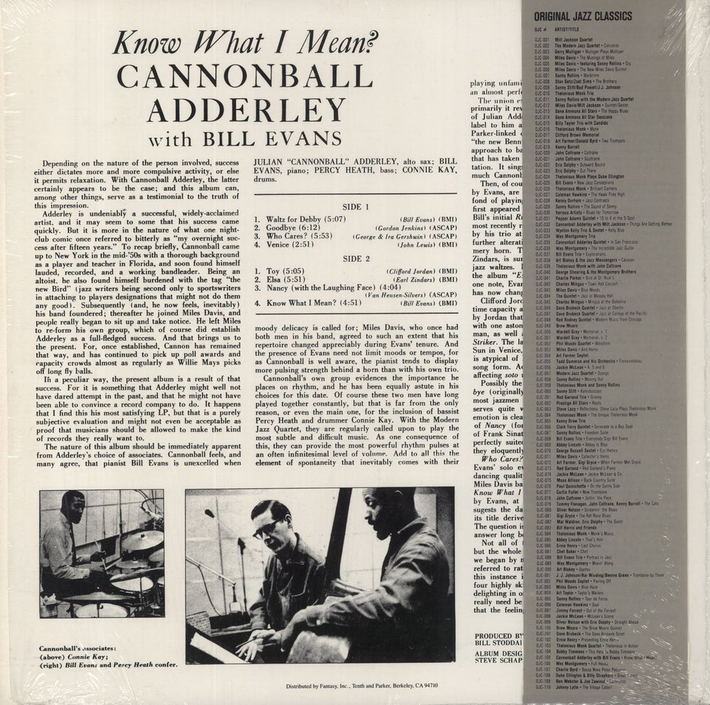 Cannonball Adderley Know What I Mean? US vinyl LP album (LP record)
