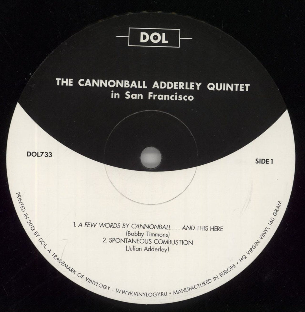 Cannonball Adderley The Cannonball Adderley Quintet In San Francisco UK vinyl LP album (LP record) ERLLPTH863484