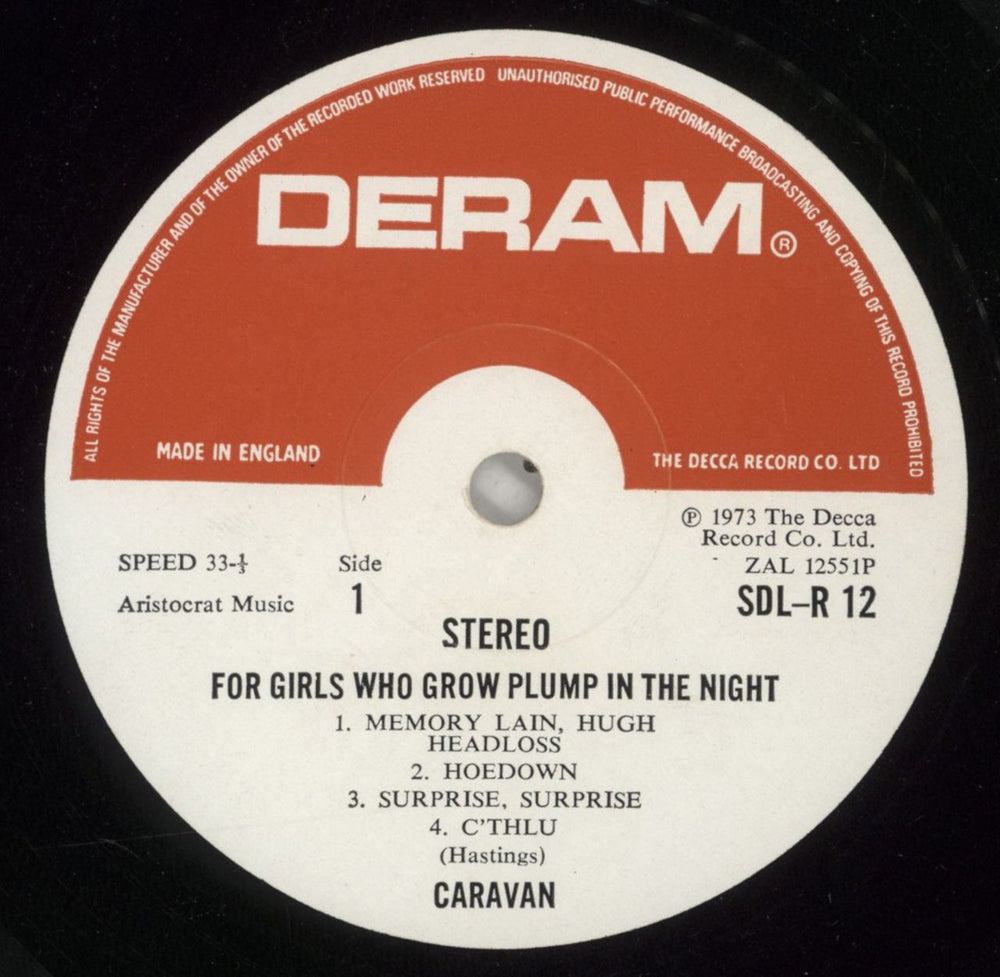 Caravan For Girls Who Grow Plump In The Night - 1st (B) - EX UK vinyl LP album (LP record) CAVLPFO590206