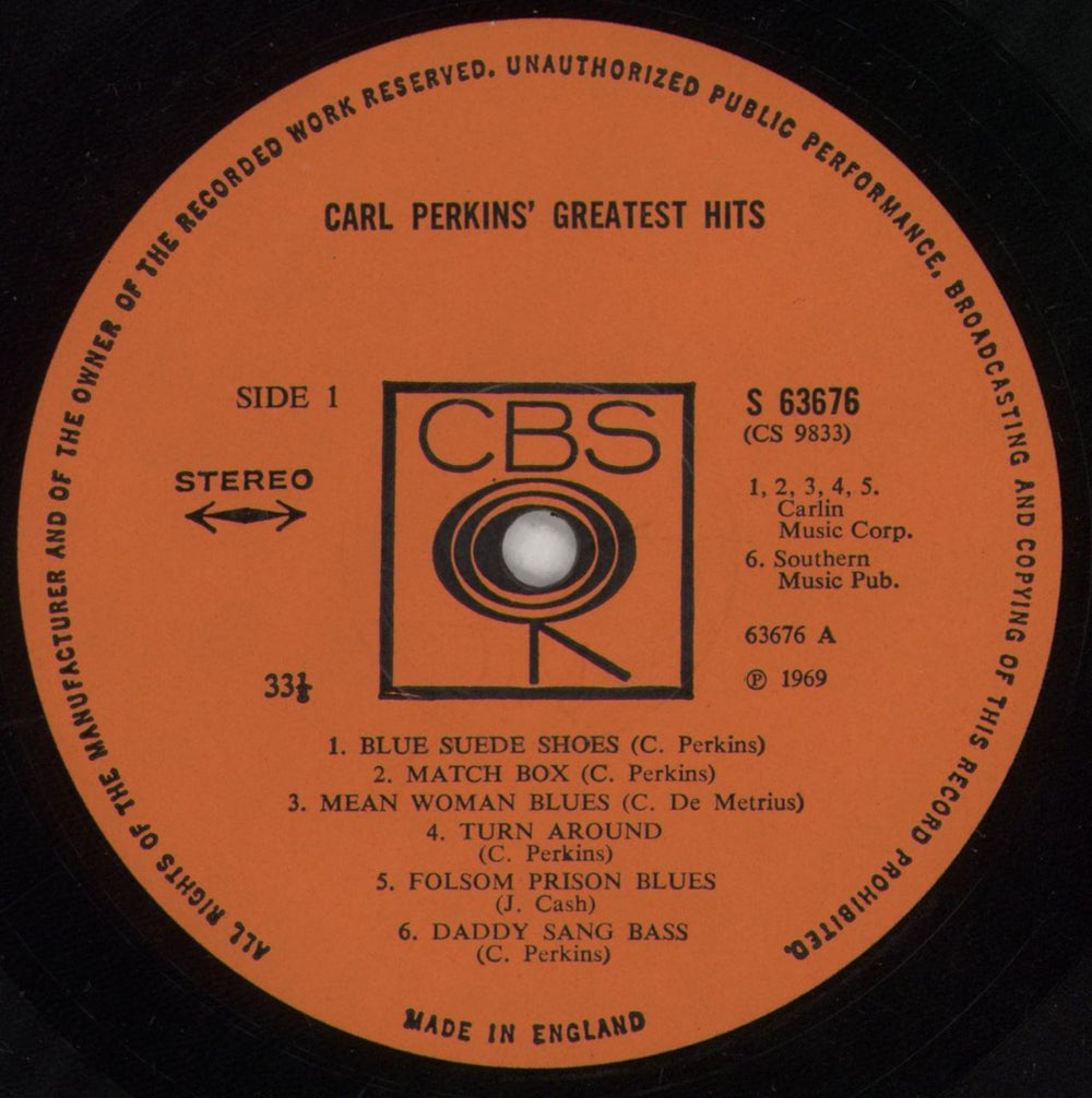 Carl Perkins (R&R) Greatest Hits UK vinyl LP album (LP record) CPELPGR453947