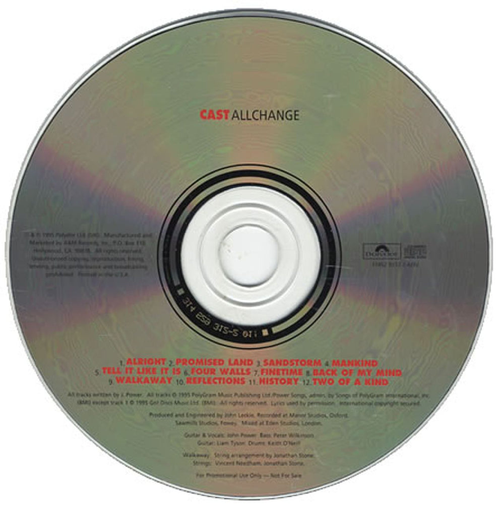 Cast All Change US Promo CD album (CDLP) C-ACDAL72746