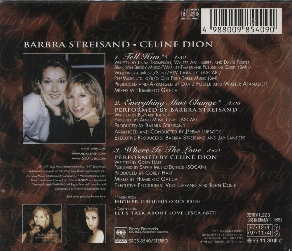 Celine Dion Tell Him Japanese CD single (CD5 / 5")
