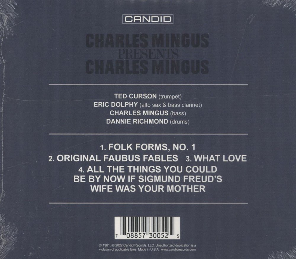 Charles Mingus Presents Charles Mingus - Sealed US CD album (CDLP)