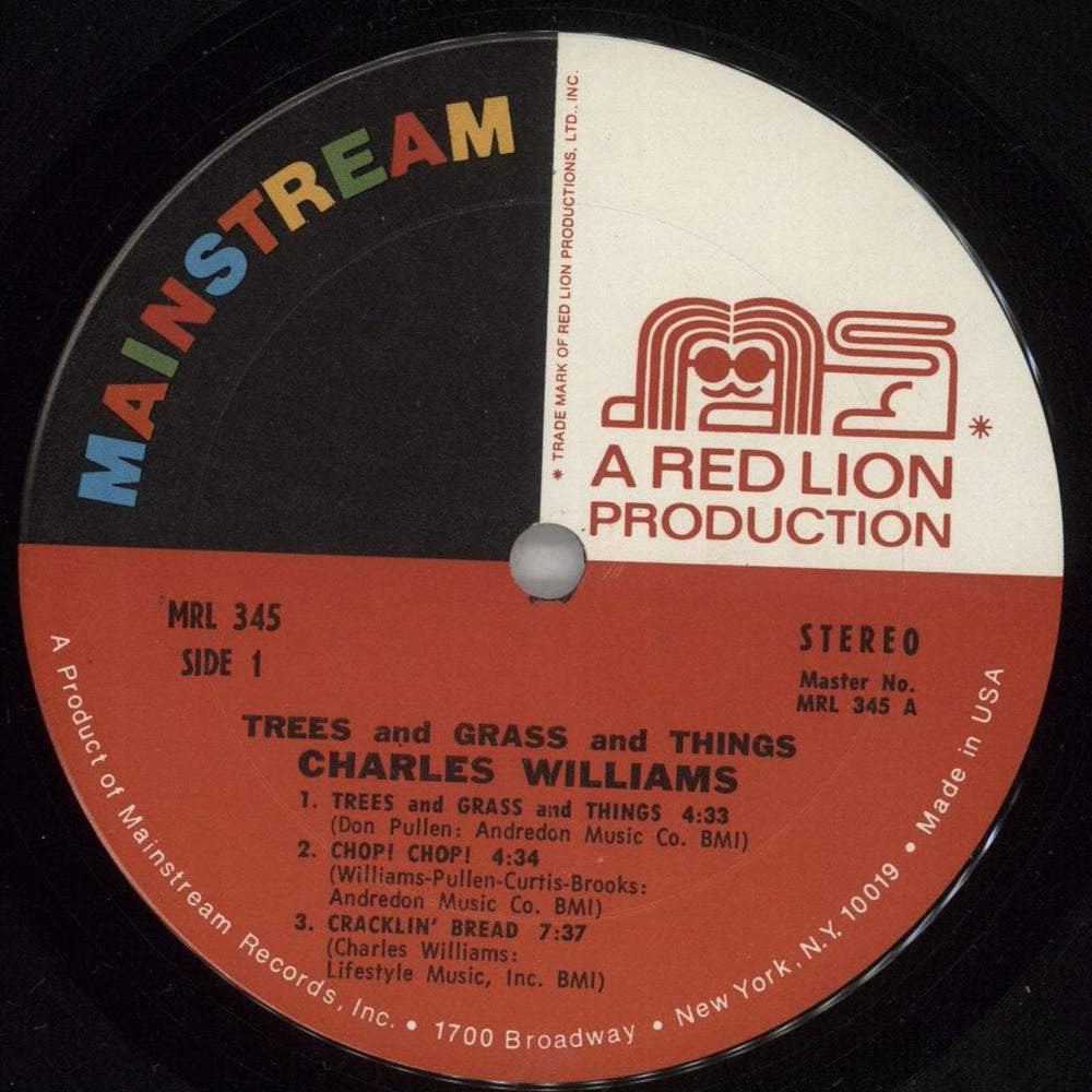 Charles Williams Trees And Grass And Things US vinyl LP album (LP record) 7KALPTR878793