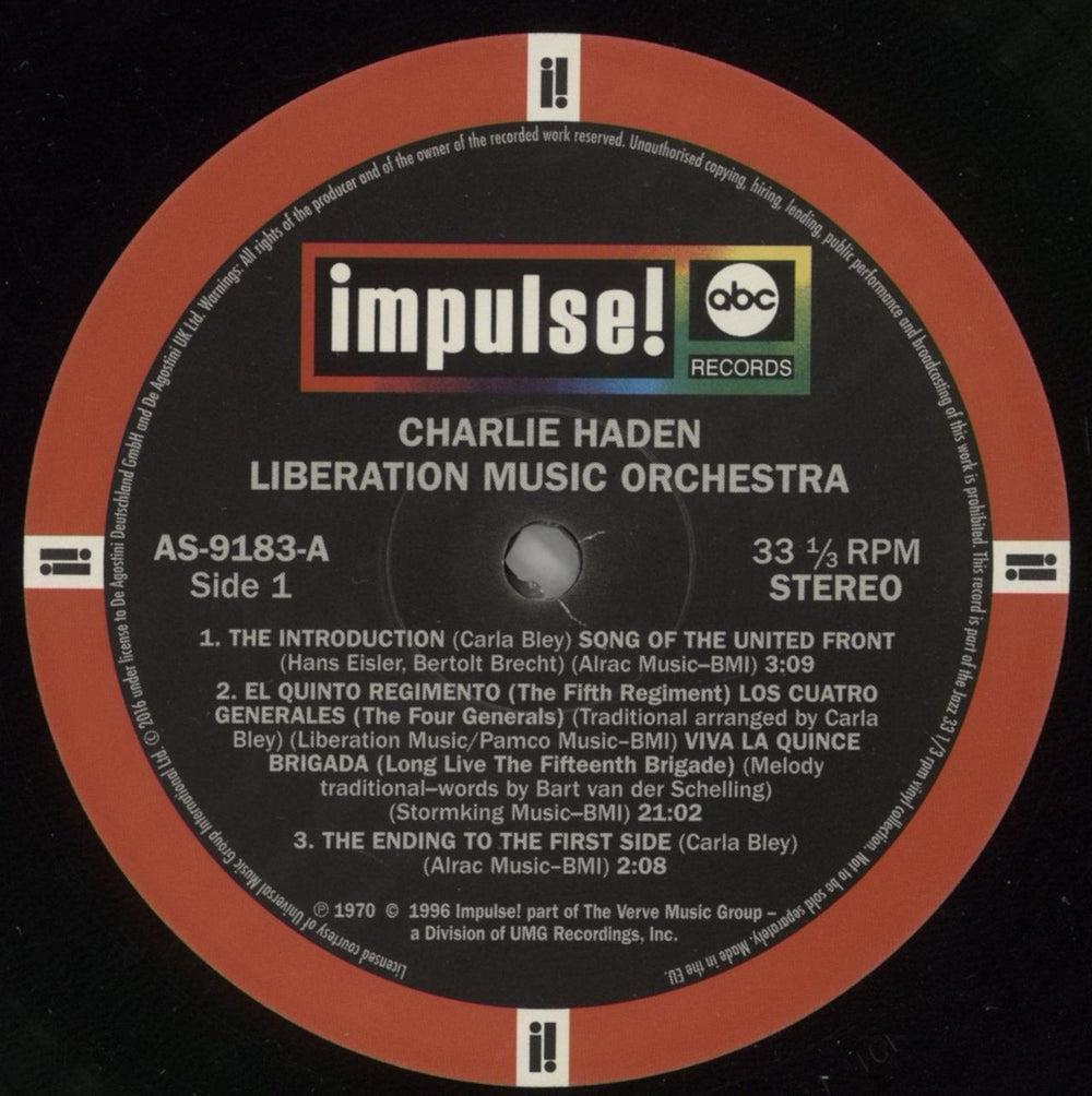 Charlie Haden Liberation Music Orchestra - 180gm Vinyl + Booklet UK vinyl LP album (LP record) CH0LPLI866496