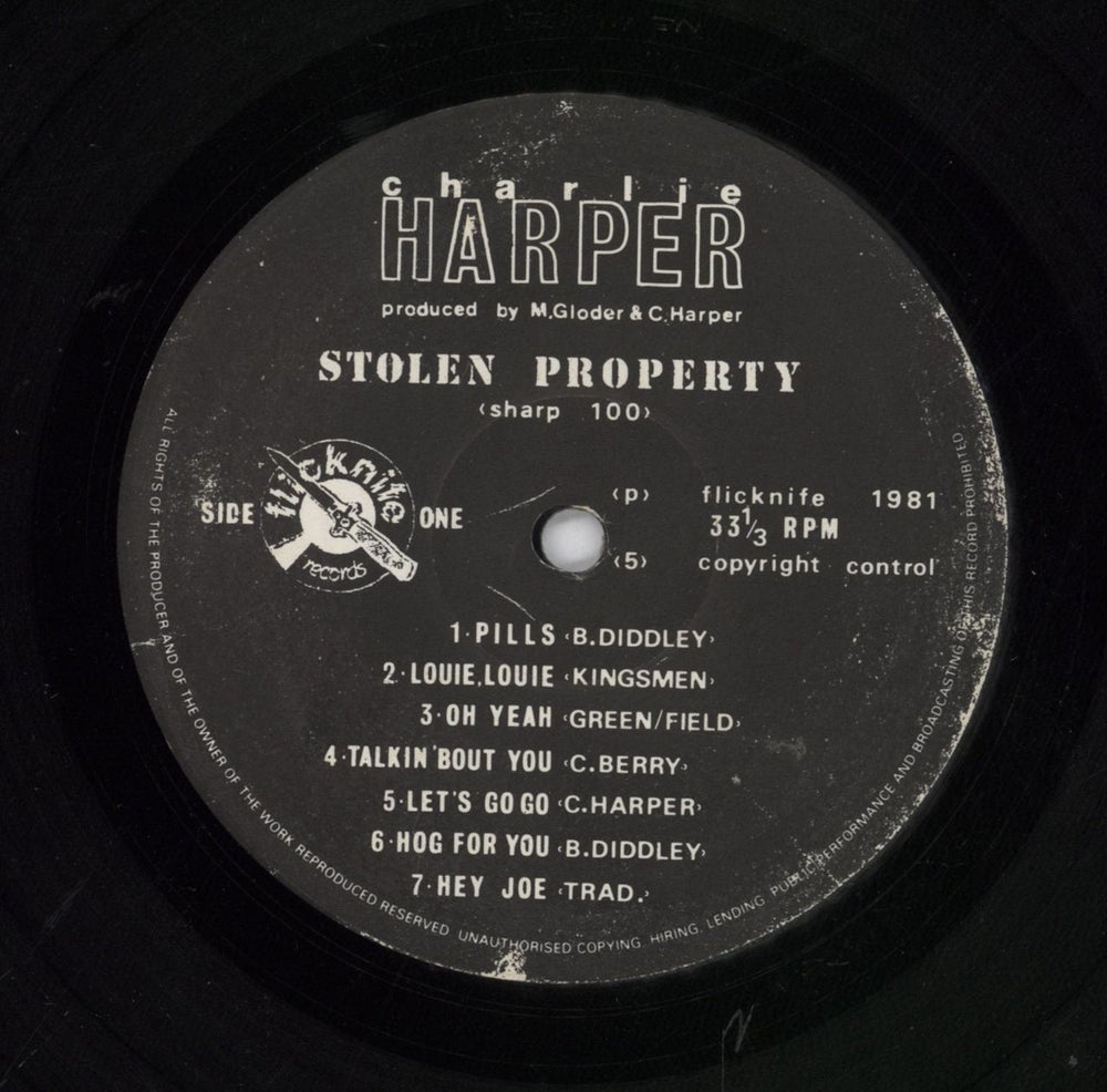 Charlie Harper Stolen Property UK vinyl LP album (LP record)