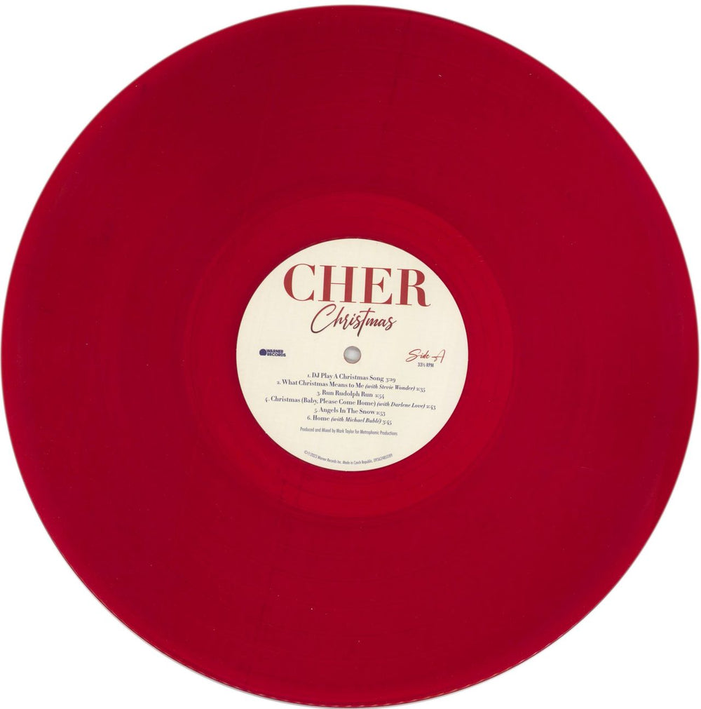 Cher Christmas - Ruby Red Vinyl UK vinyl LP album (LP record) CHELPCH851175