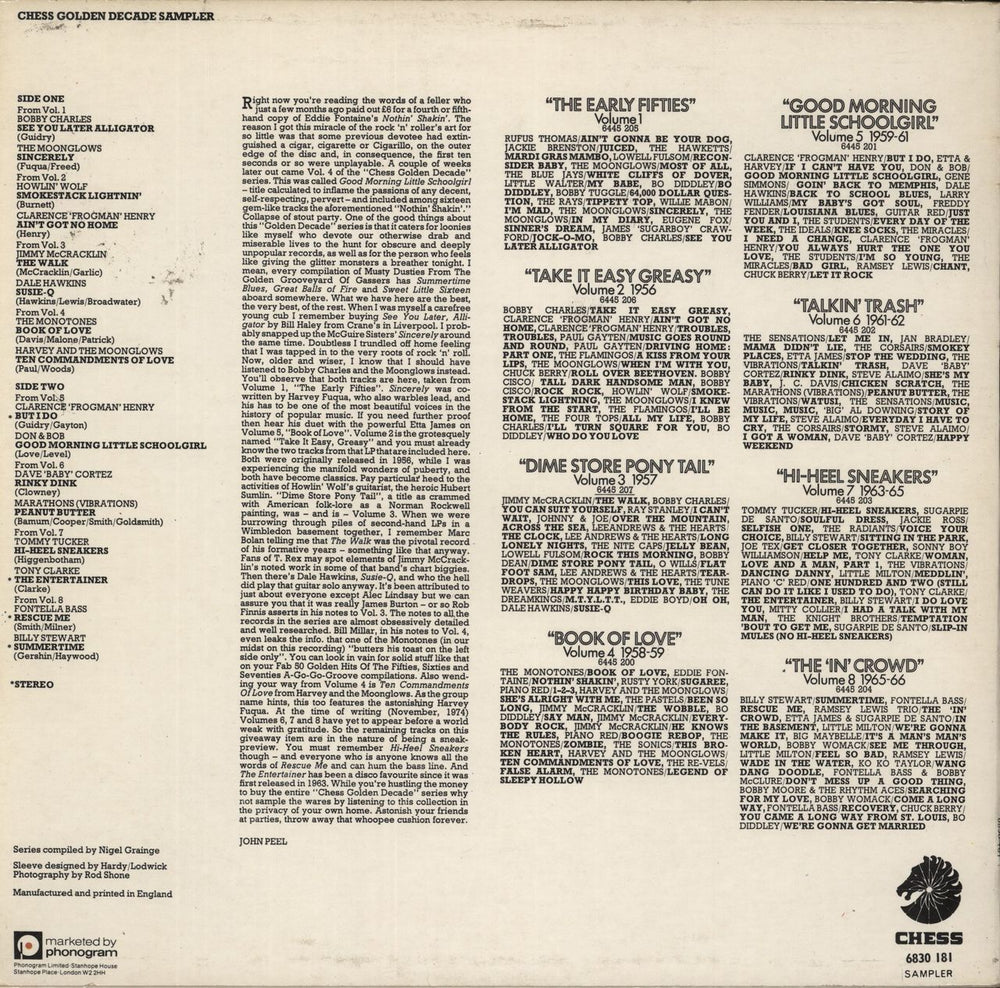 Chess Records Chess Golden Decade UK vinyl LP album (LP record)