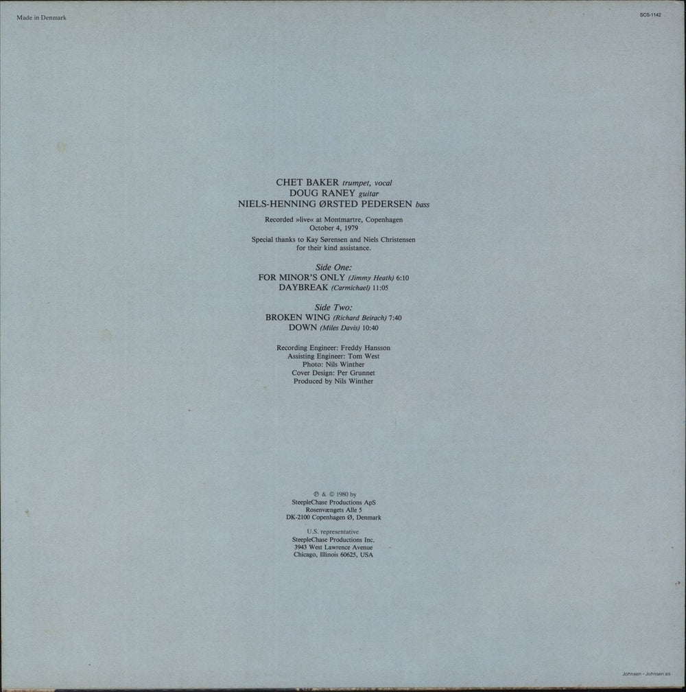 Chet Baker Daybreak Danish vinyl LP album (LP record)