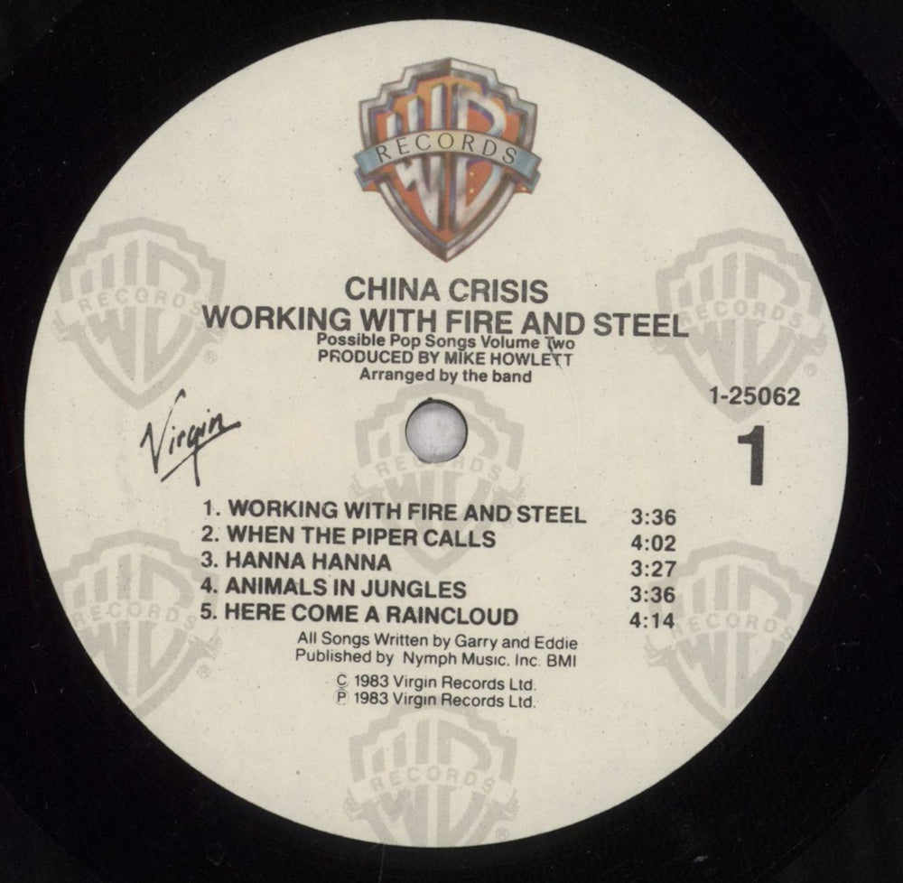 China Crisis Working With Fire And Steel US vinyl LP album (LP record) CHNLPWO844826