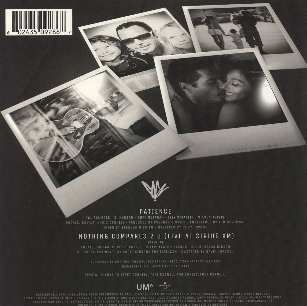 Chris Cornell Patience - RSD 2020 - Opaque White Vinyl UK 7" vinyl single (7 inch record / 45) 602435092867